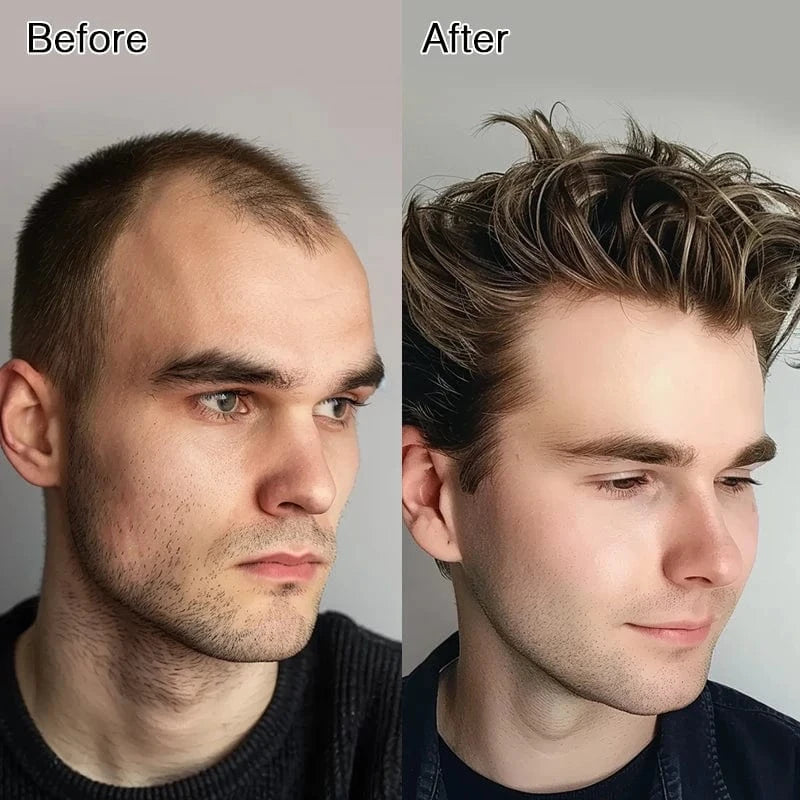 Male replacement system capilar super 0406 0608 thin skin Silicone Base knotted Pu Wigs Hair Patch