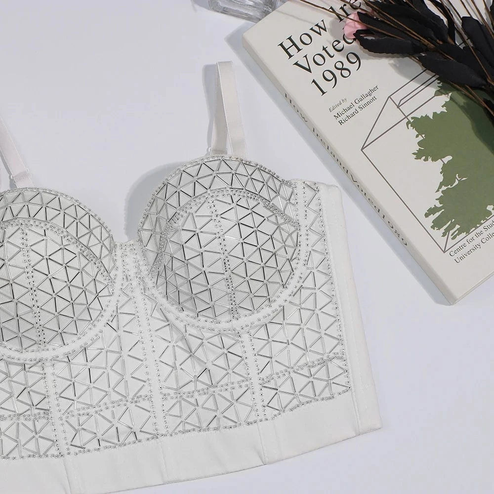 Manufacturers Wholesale fashion Beaded decoration Suspenders corset top for plus size