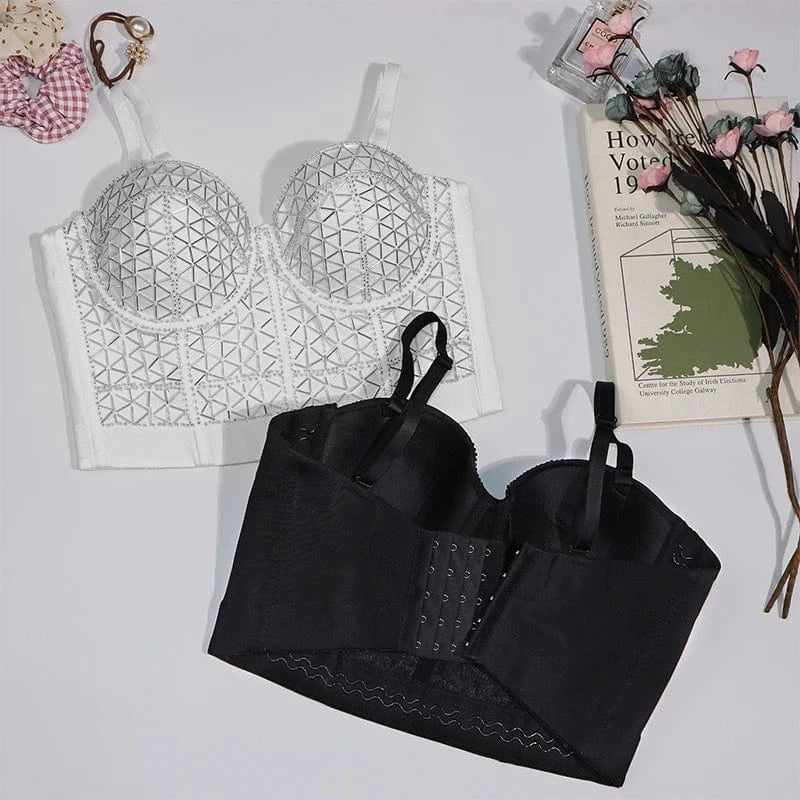Manufacturers Wholesale fashion Beaded decoration Suspenders corset top for plus size
