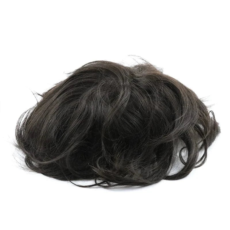 Mens hairpieces Toupee Wig Hairpiece Q6 Swiss Lace with PU sides and back Human Hair Toupees system