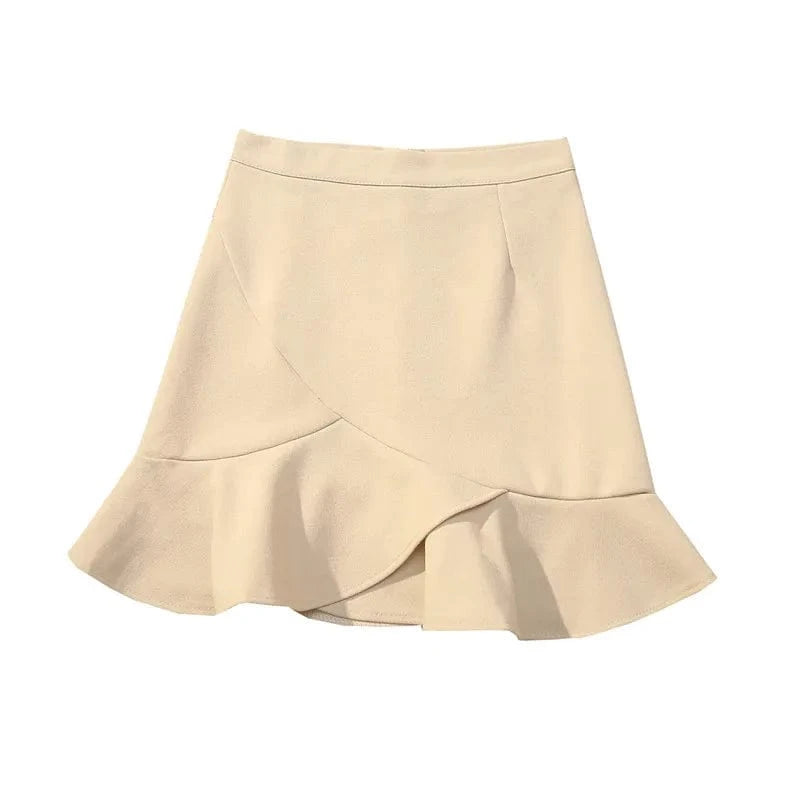 Mermaid Patchwork High Waist Skirts Celebrity A line Women Mini Pleated Skirt Soft Blue Solid Casual Girl Short Skirt