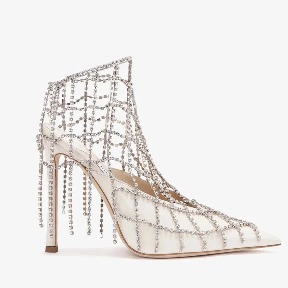 Mesh Crystal High Heel Anklet Feminine Rhinestone Foot Chain Jewelry for Women Shoe Chain