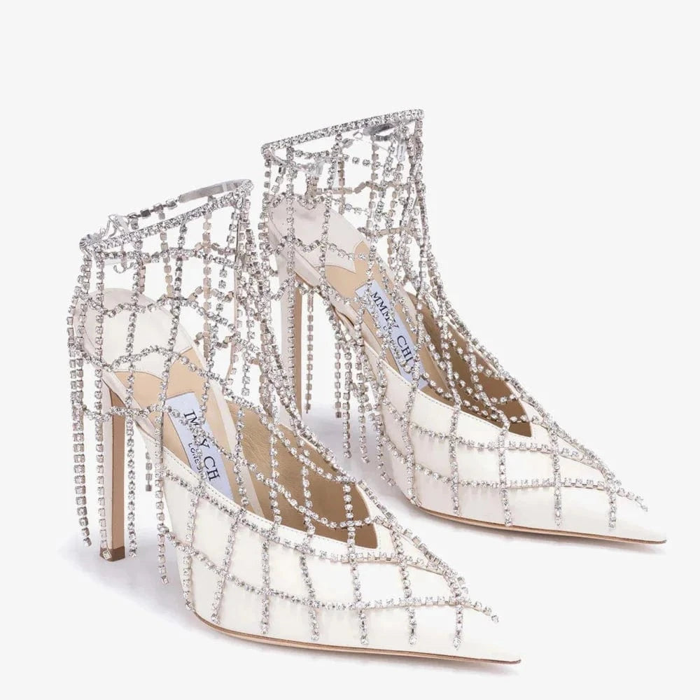 Mesh Crystal High Heel Anklet Feminine Rhinestone Foot Chain Jewelry for Women Shoe Chain