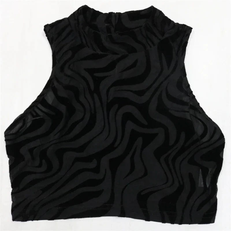 Mesh See Through Sexy Club Outfits for Woman 2 Piece Set Night Party Sleeveless Vest Crop Top and Leggings New in Matching Sets