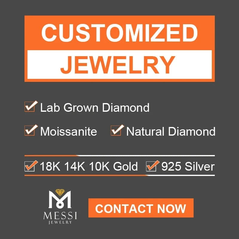 Messi Jewelry MSR-1295 customized jewelry 18K solid gold lab grown gemstone ring engagement/wedding band for women/girl