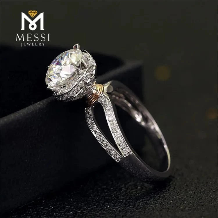 Messi Jewelry Wedding ring 14K gold rings China 2ct Main Stone 4 Prong setting moissanite ring jewelry for women