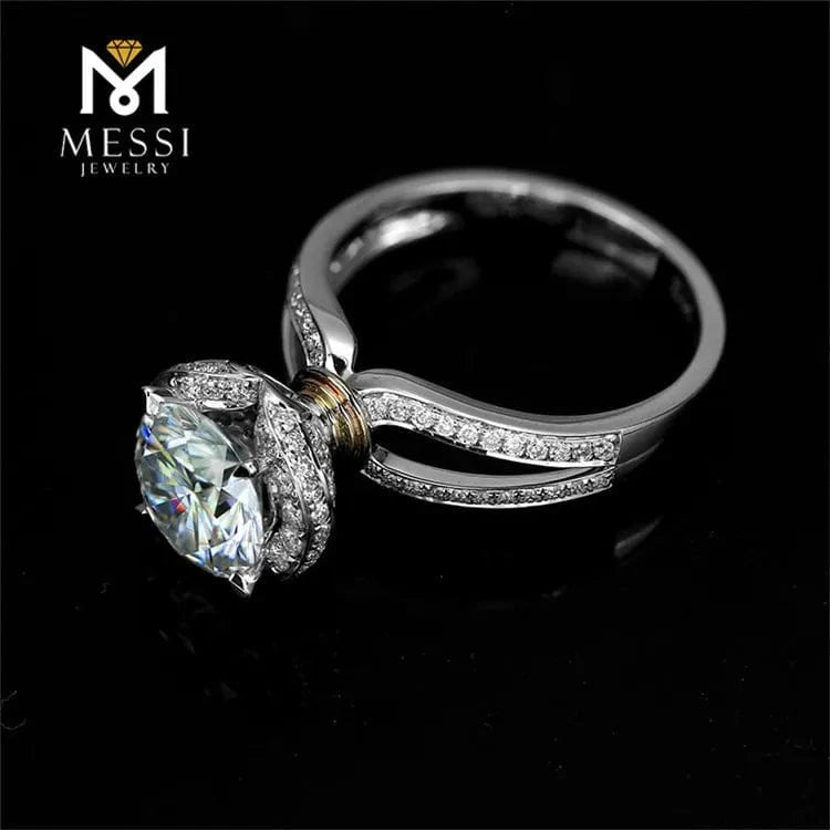 Messi Jewelry Wedding ring 14K gold rings China 2ct Main Stone 4 Prong setting moissanite ring jewelry for women