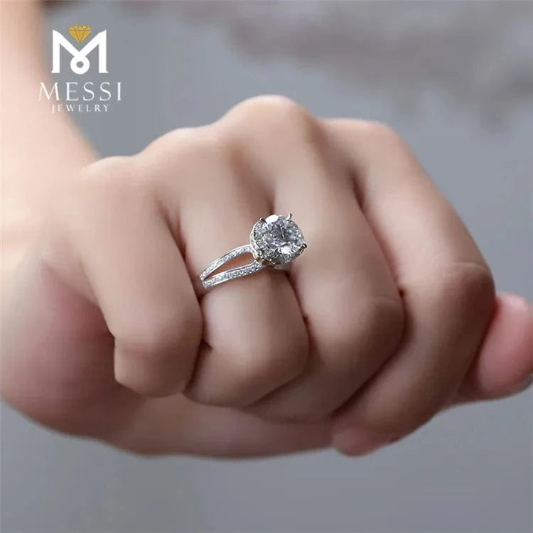 Messi Jewelry Wedding ring 14K gold rings China 2ct Main Stone 4 Prong setting moissanite ring jewelry for women