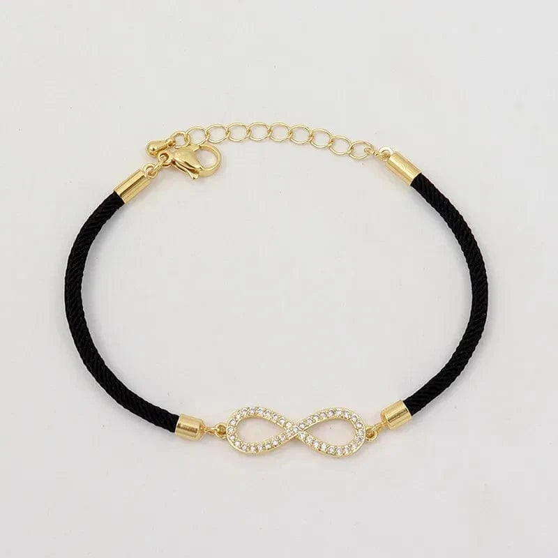 MILAN / 2030-Love 8 Black New Fashion Cross Heart Charm Bracelet Women Pave Zirconia Adjustable Colorful Rope Bracelet For Women Jewelry Gift