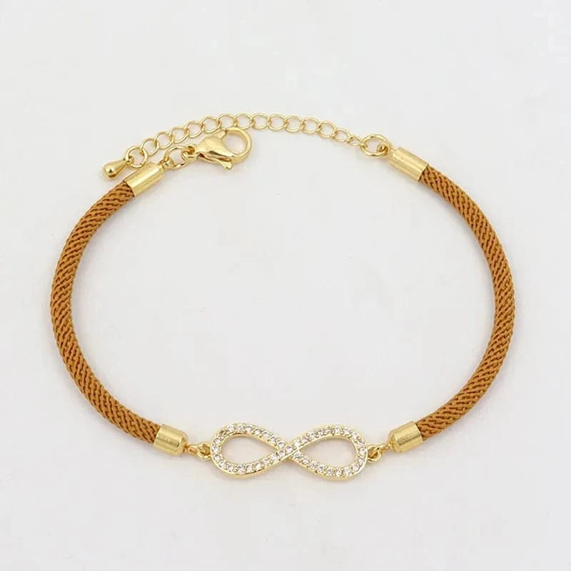 MILAN / 2030-Love 8 Coffee New Fashion Cross Heart Charm Bracelet Women Pave Zirconia Adjustable Colorful Rope Bracelet For Women Jewelry Gift