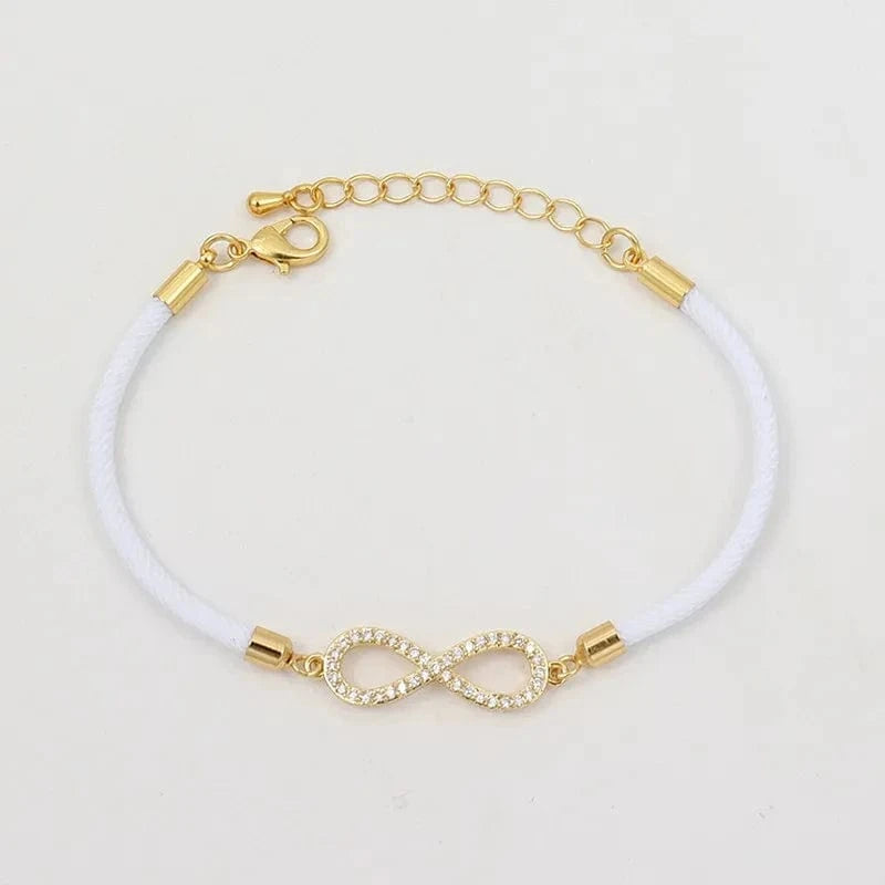 MILAN / 2030-Love 8 White New Fashion Cross Heart Charm Bracelet Women Pave Zirconia Adjustable Colorful Rope Bracelet For Women Jewelry Gift
