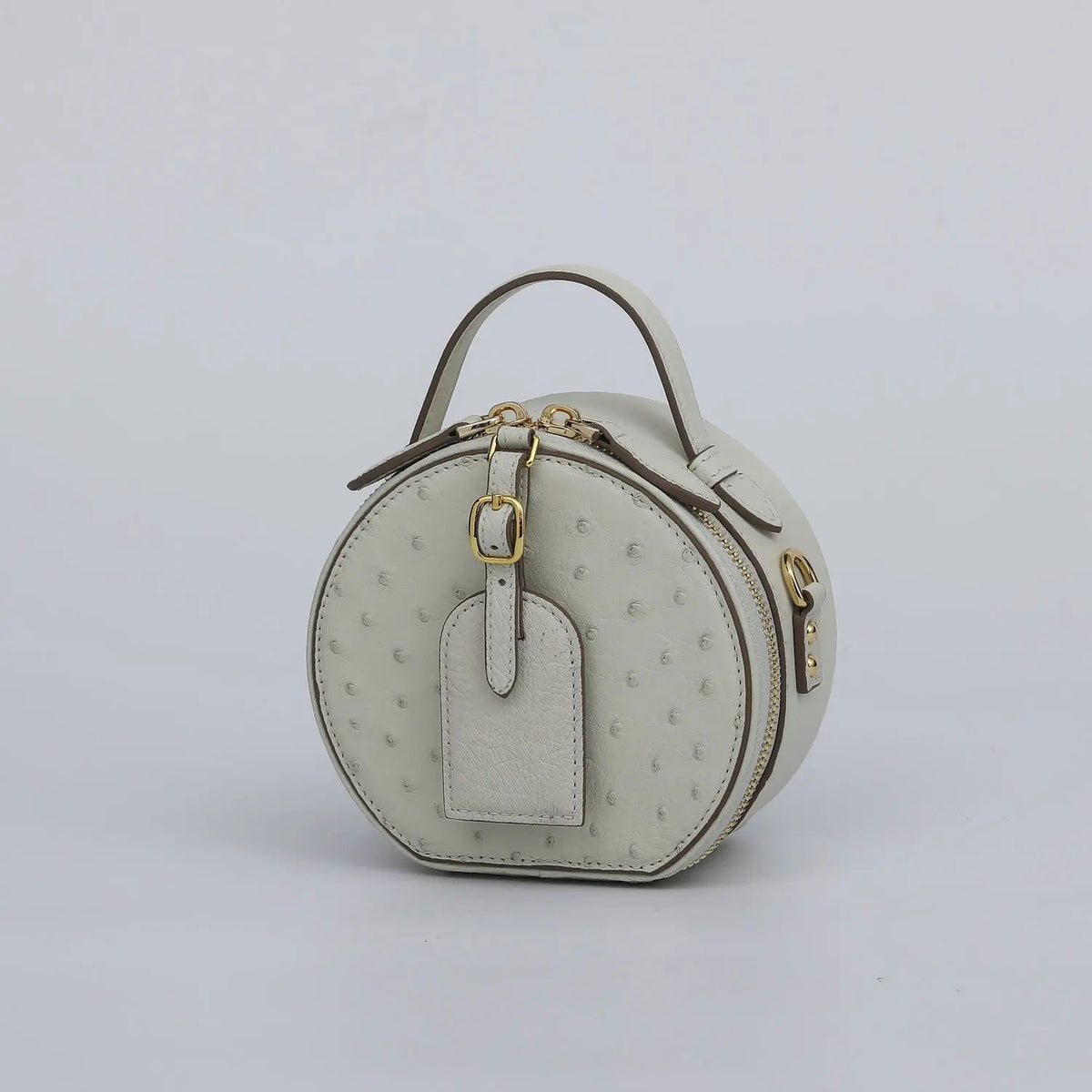 Mini Top - Handle Bag - Genuine Ostrich Leather - Timeless Elegant Classic Chic Style - SN Wigs & More