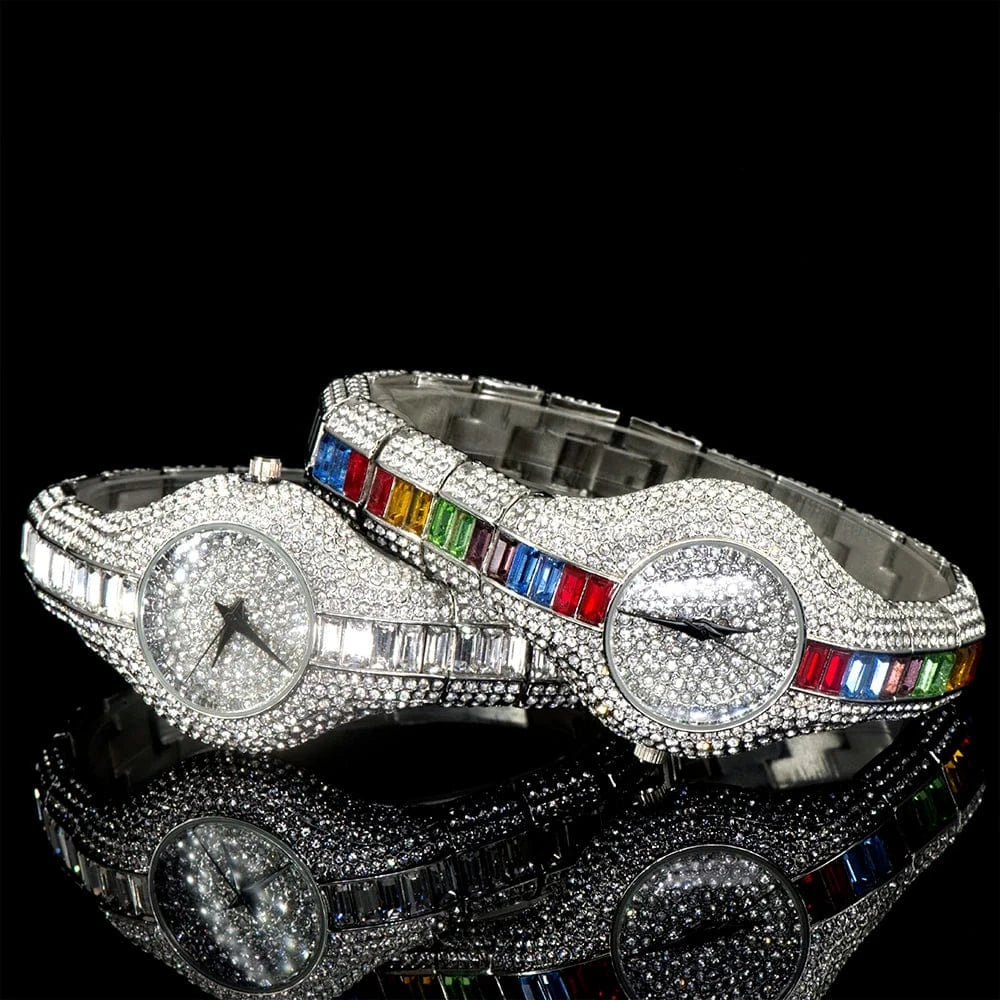 MissFox V196 Woman Watches Luxury Popular rhinestone Sphere Silver Jewelry Ladies Watch Color Diamond Bracelet Wristwatch