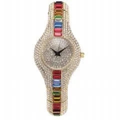 MissFox V196 Woman Watches Luxury Popular rhinestone Sphere Silver Jewelry Ladies Watch Color Diamond Bracelet Wristwatch