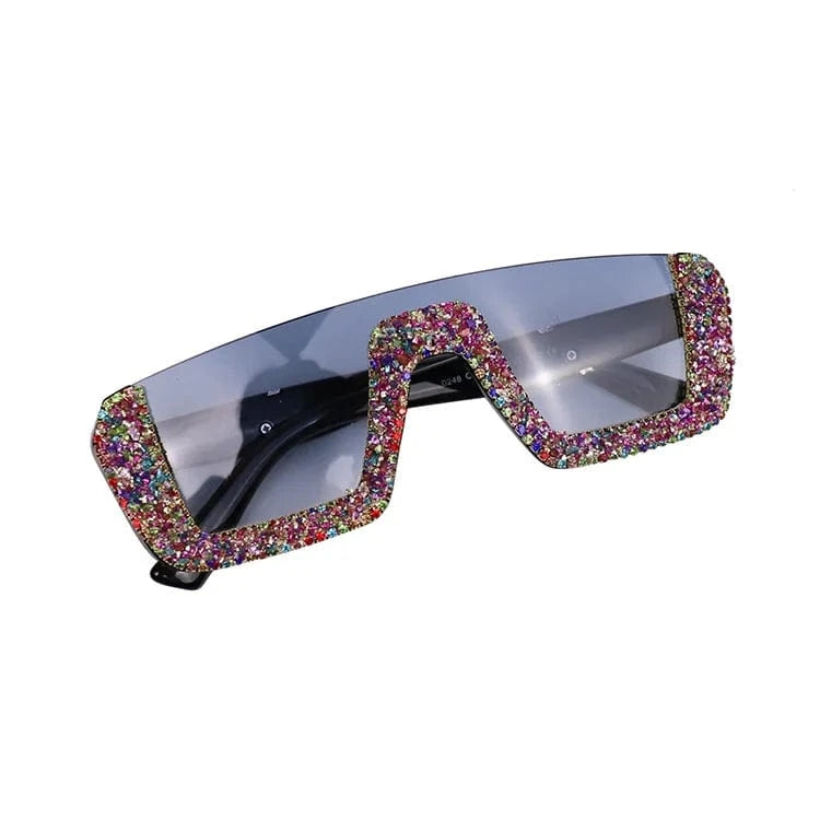 Mixed blue 2024 New Arrivals Bling Studded High Quality Glitter Luxury Designer Sun Glasses Shades Rhinestone Square Sunglasses For Woman
