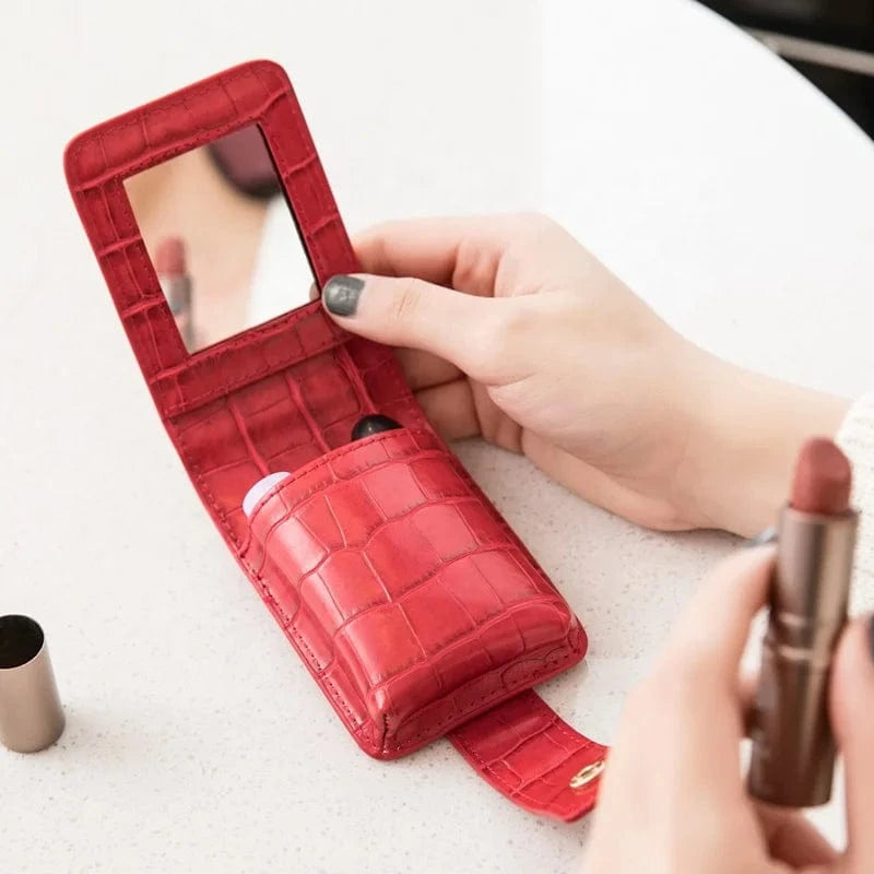 MIYIN fashionable Lipstick pack for women PU leather Portable Cosmetic bag storage bag with mirror makeup bag for lady