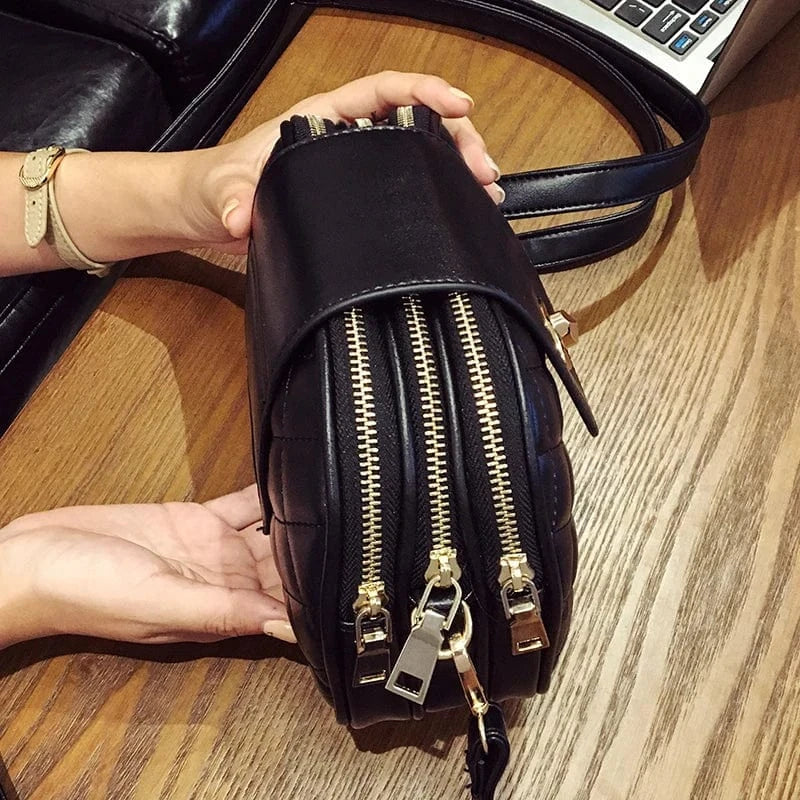 MIYINMini small bag women's messenger bag 2024 new fashion Korean retro three-tier female bag tide leather handbags for women