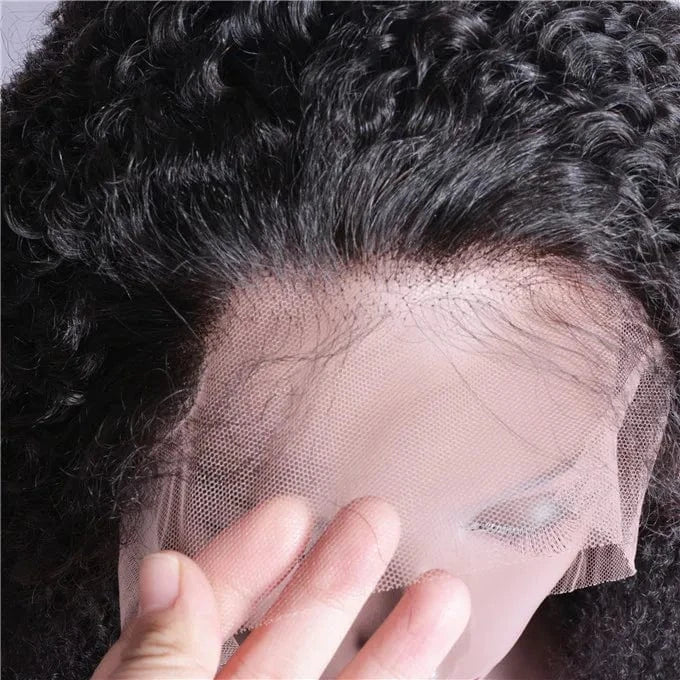 Modern Show Kinky Curly Wigs Human Hair, 360 Lace Wig 180% Density lace Front Wig Kinky Curly