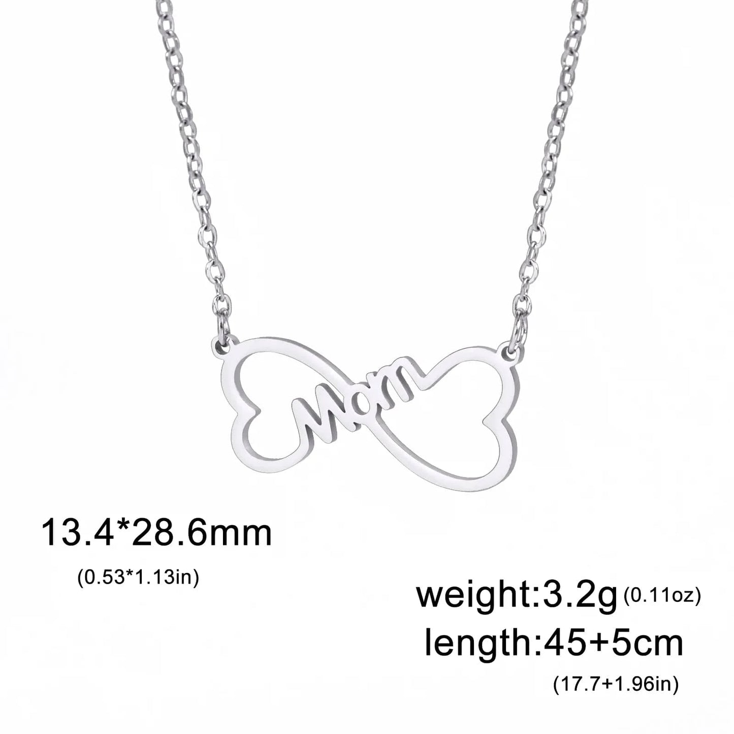 Mom letter / ASS2023060604-S Myshape Mom Necklace Mother Kid Chain Family Heart Baby Gift for Woman Man Kid Child Pendant Stainless Steel Jewelry Fashion
