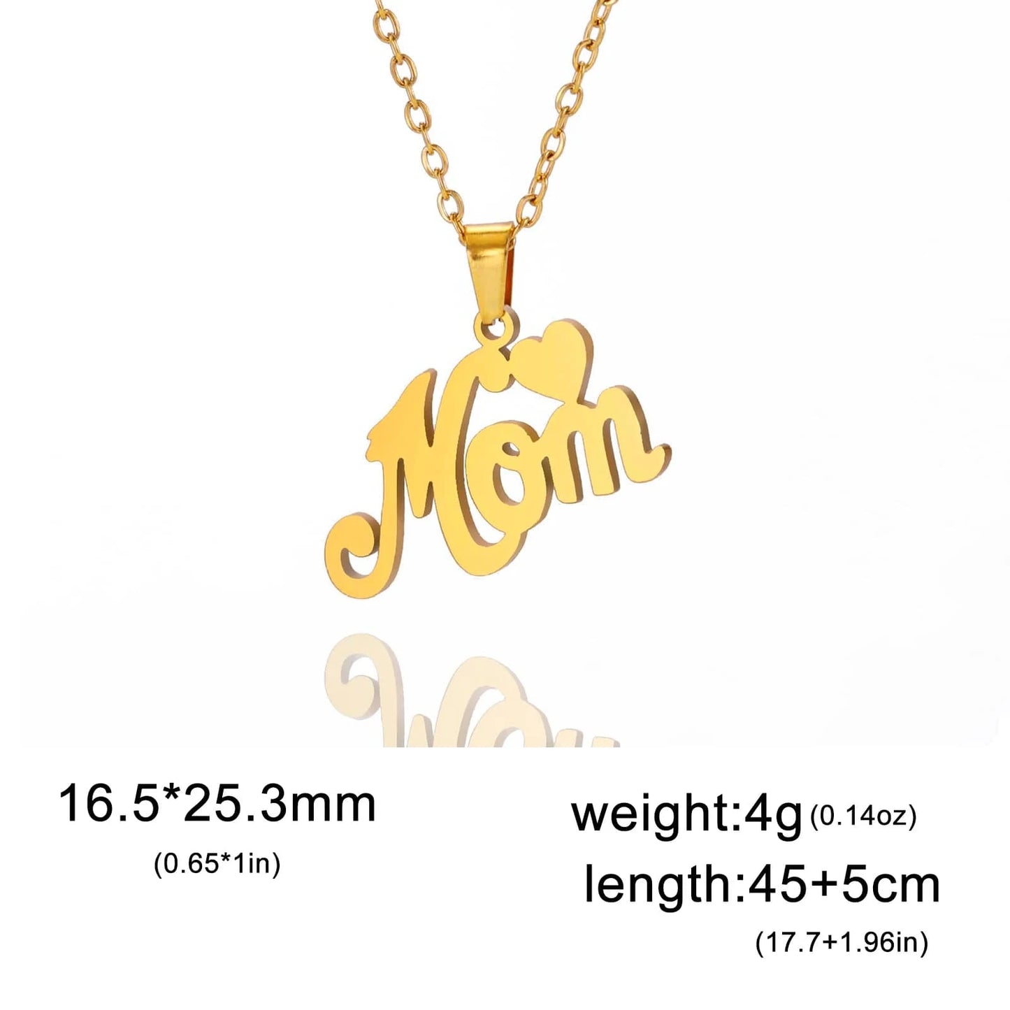 Mom letter / ASS2023070309-G Myshape Mom Necklace Mother Kid Chain Family Heart Baby Gift for Woman Man Kid Child Pendant Stainless Steel Jewelry Fashion