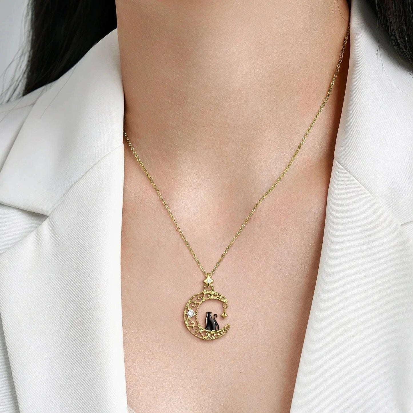 Moon Cat Skull and Lung Heart shape Pendants for Necklace Authentic 925 Sterling Silver Pendant for Women Fine Necklaces jewelry