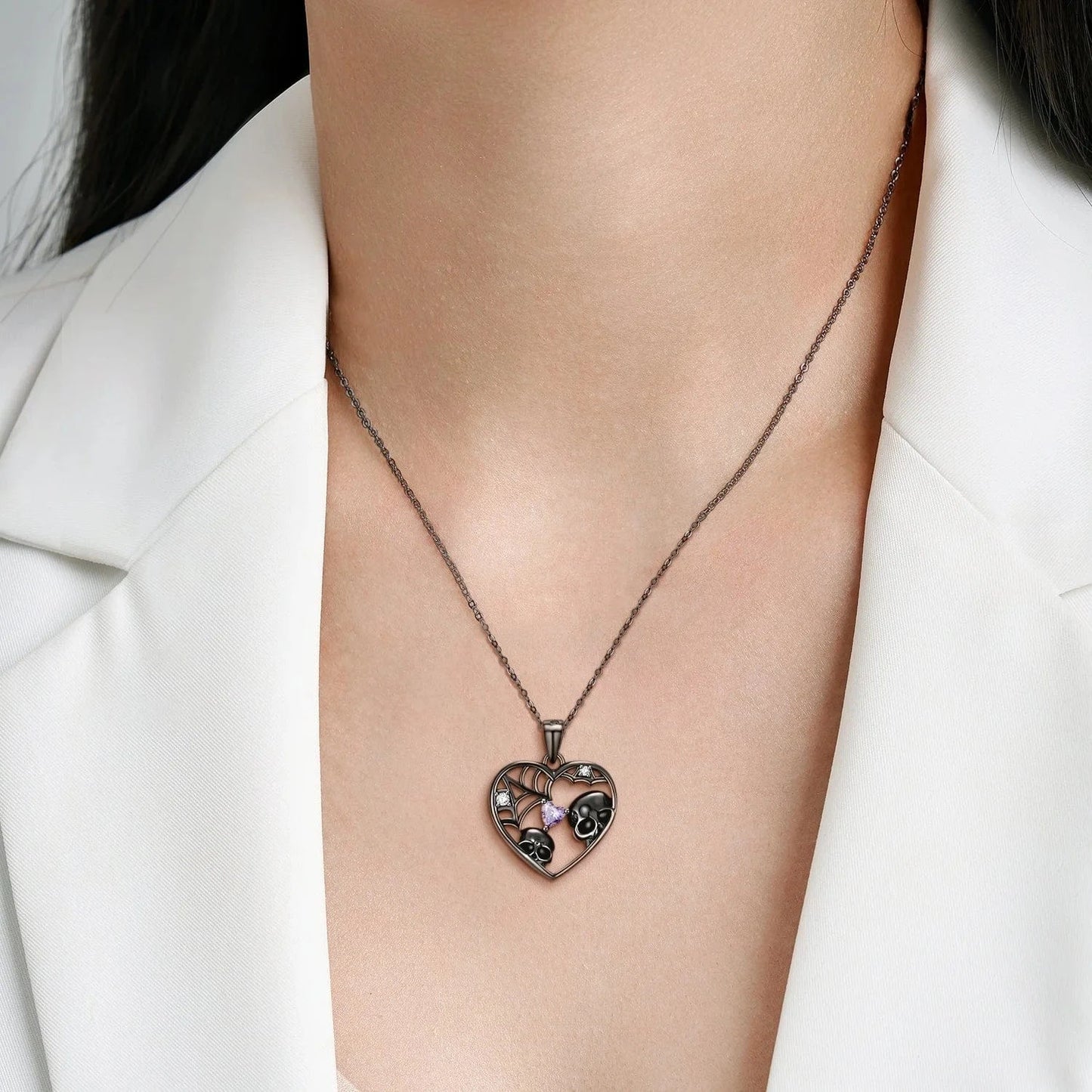 Moon Cat Skull and Lung Heart shape Pendants for Necklace Authentic 925 Sterling Silver Pendant for Women Fine Necklaces jewelry