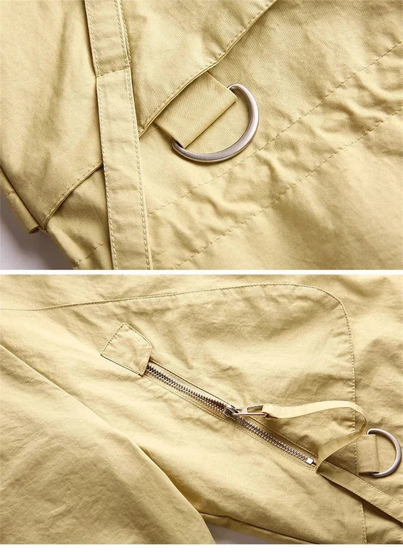 Mother's Windbreaker Women's Spring And Autumn 2023 New Middle-Aged Mother's Loose And Thin Coat Korean Lining Trench Hooded 3XL