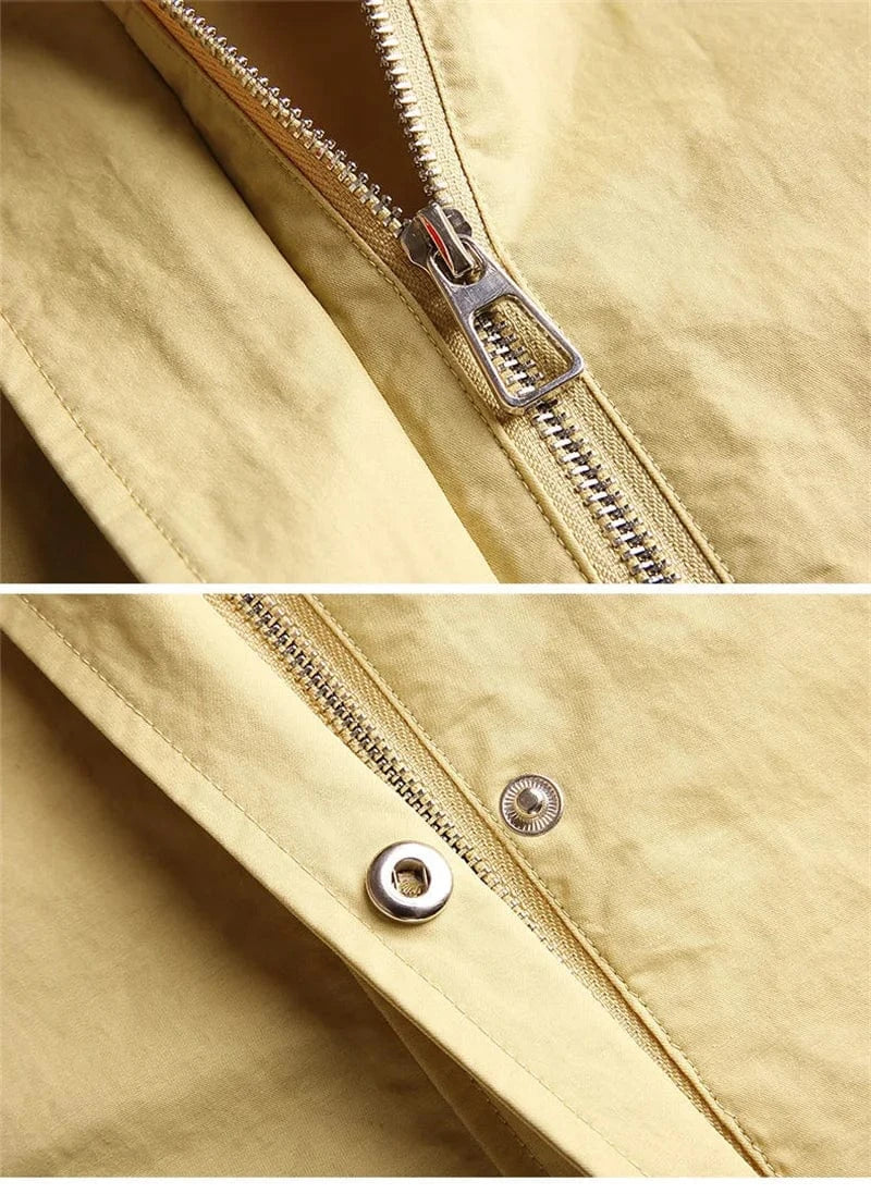 Mother's Windbreaker Women's Spring And Autumn 2023 New Middle-Aged Mother's Loose And Thin Coat Korean Lining Trench Hooded 3XL