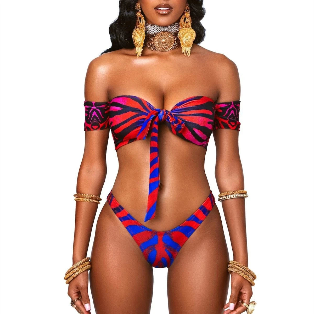 Mujer Swimwear Woman 2 Piece Trend Bikini 2024 NWT African Bikinis Set Tribe maillot de bain femme Luxury Swimwear