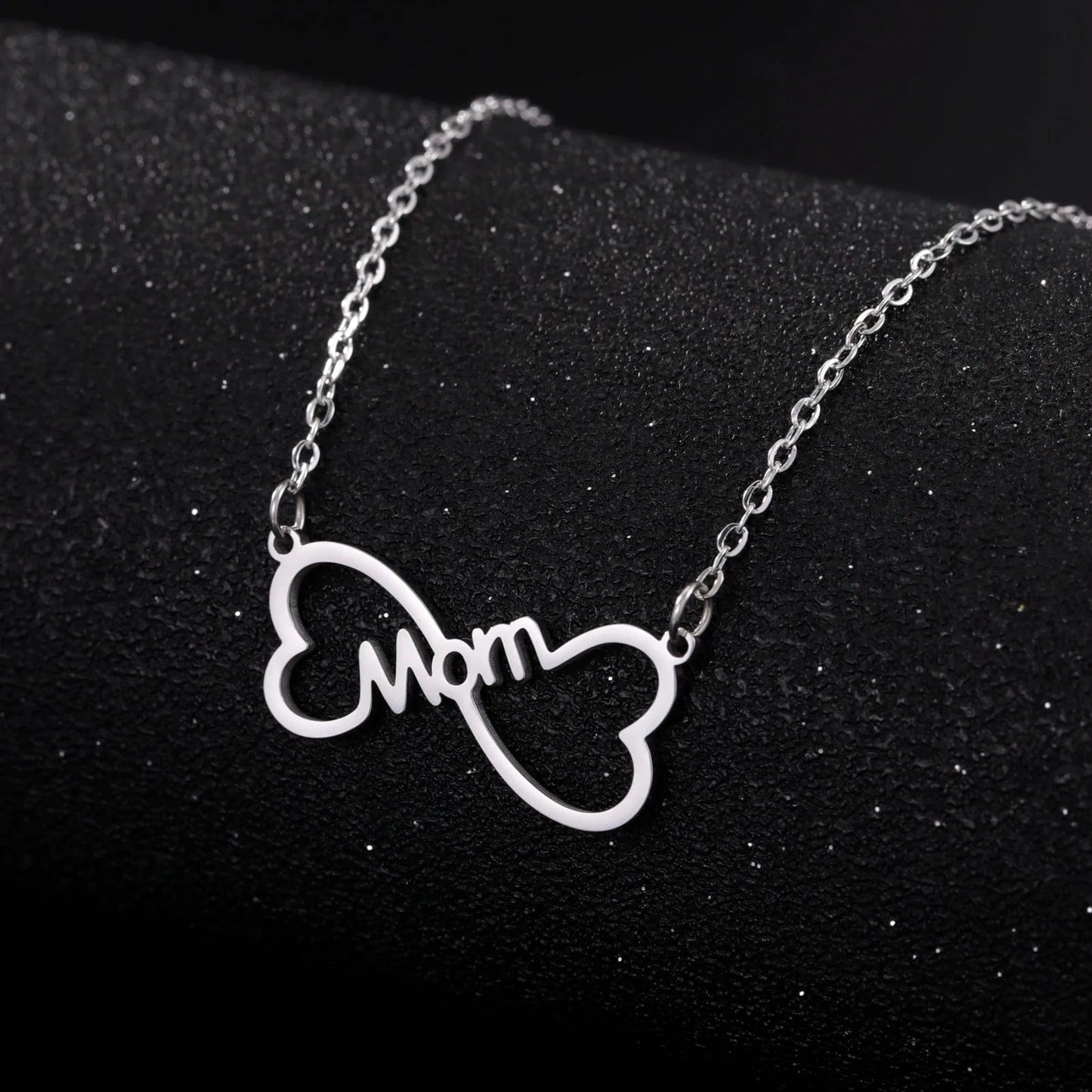 Myshape Mom Necklace Mother Kid Chain Family Heart Baby Gift for Woman Man Kid Child Pendant Stainless Steel Jewelry Fashion