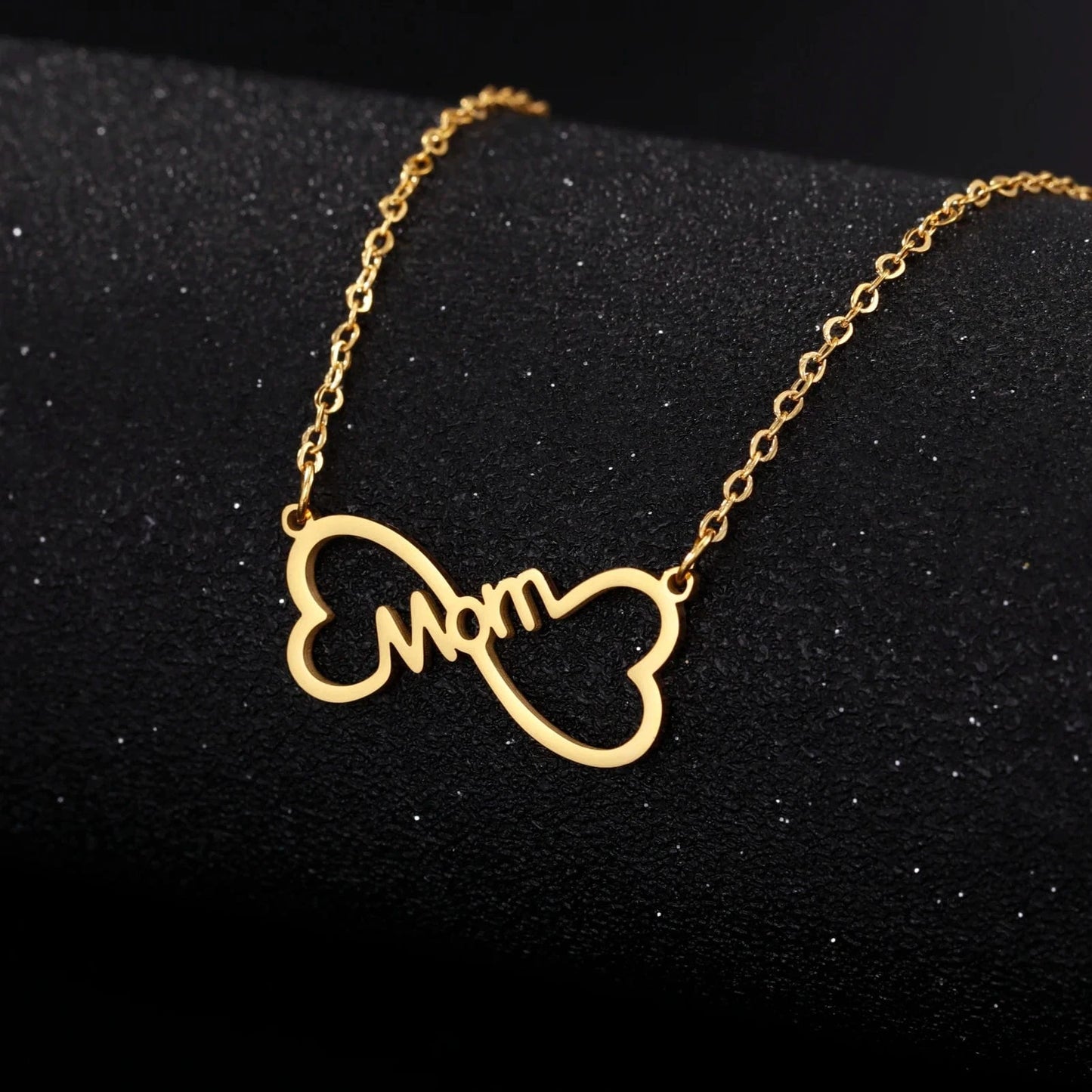 Myshape Mom Necklace Mother Kid Chain Family Heart Baby Gift for Woman Man Kid Child Pendant Stainless Steel Jewelry Fashion