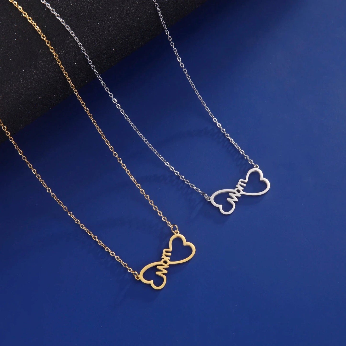 Myshape Mom Necklace Mother Kid Chain Family Heart Baby Gift for Woman Man Kid Child Pendant Stainless Steel Jewelry Fashion