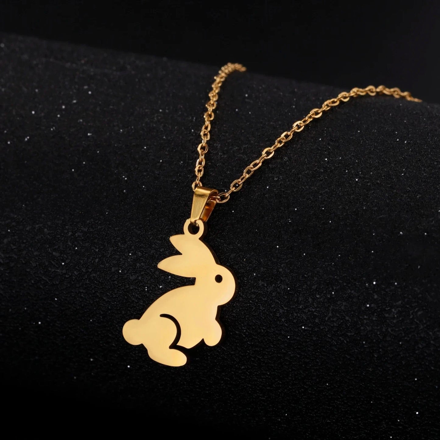 Myshape Stainless Steel Cute Animals Necklace for Women Girl Rabbit Pendants Chain Necklace Wholesale Party Trendy Jewelry Gift