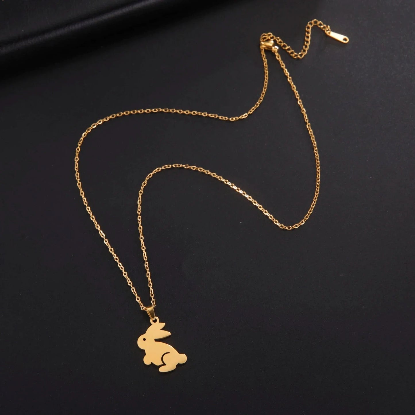 Myshape Stainless Steel Cute Animals Necklace for Women Girl Rabbit Pendants Chain Necklace Wholesale Party Trendy Jewelry Gift