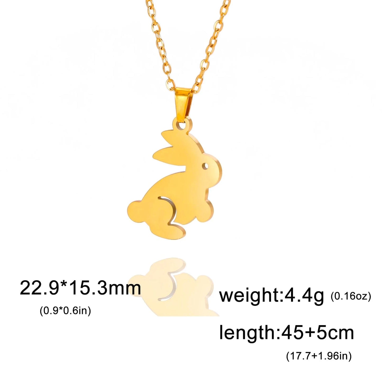 Myshape Stainless Steel Cute Animals Necklace for Women Girl Rabbit Pendants Chain Necklace Wholesale Party Trendy Jewelry Gift