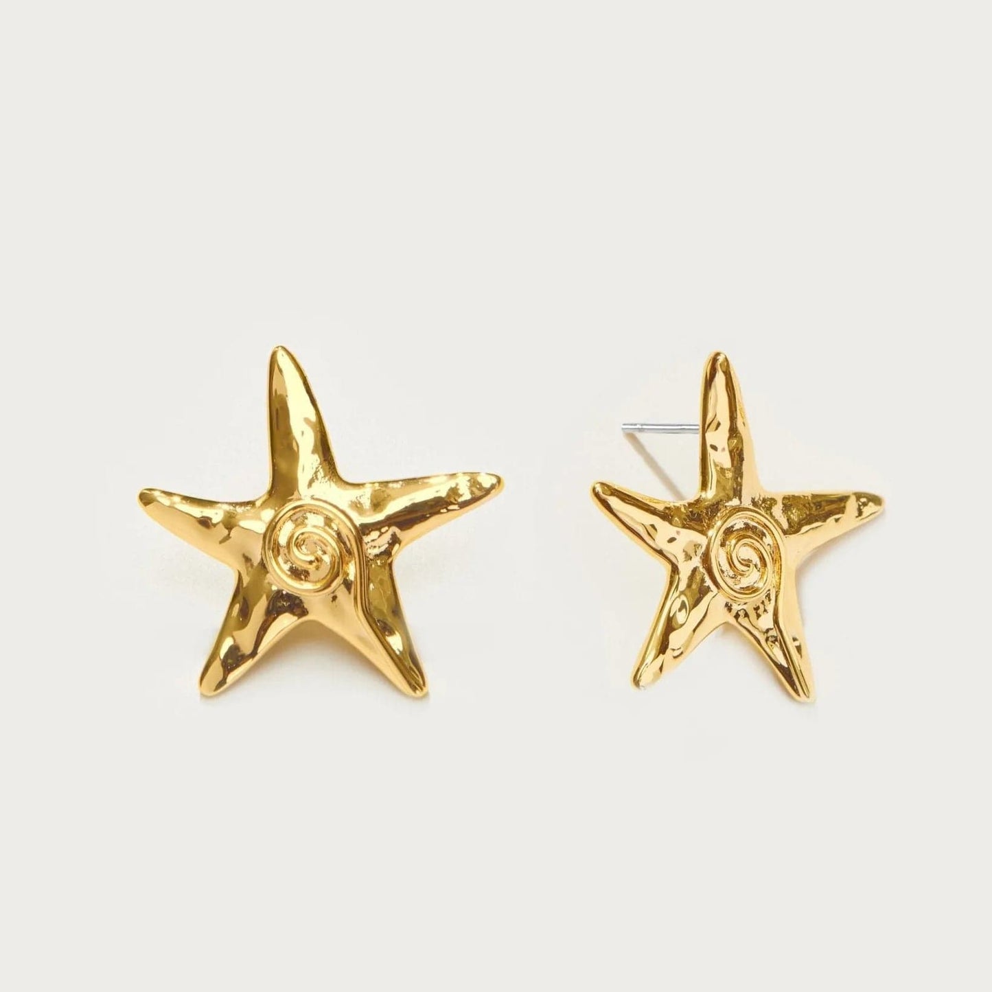 N1901 2024 New HOT 18k Gold Plated Tarnish Free Stainless Steel Original Starfish embossed thread Necklace Earrings Hawaiian Set