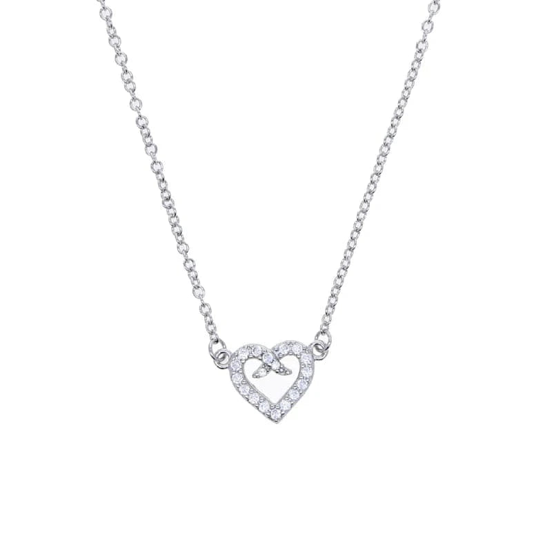 N404-P-41+5cm necklace 18K Gold Plated Charm Fashion Women Jewelry Set Micro Pave 5A CZ Diamond Hallow Heart Shape Necklace Bracelet Ring Earring