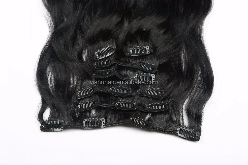 Natural clip in hair extension healthy and popular clip hair attations all color and wave pure human hair