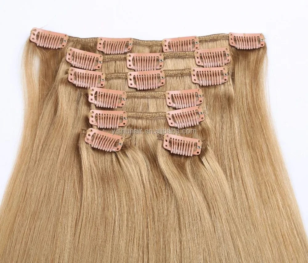 Natural clip in hair extension healthy and popular clip hair attations all color and wave pure human hair
