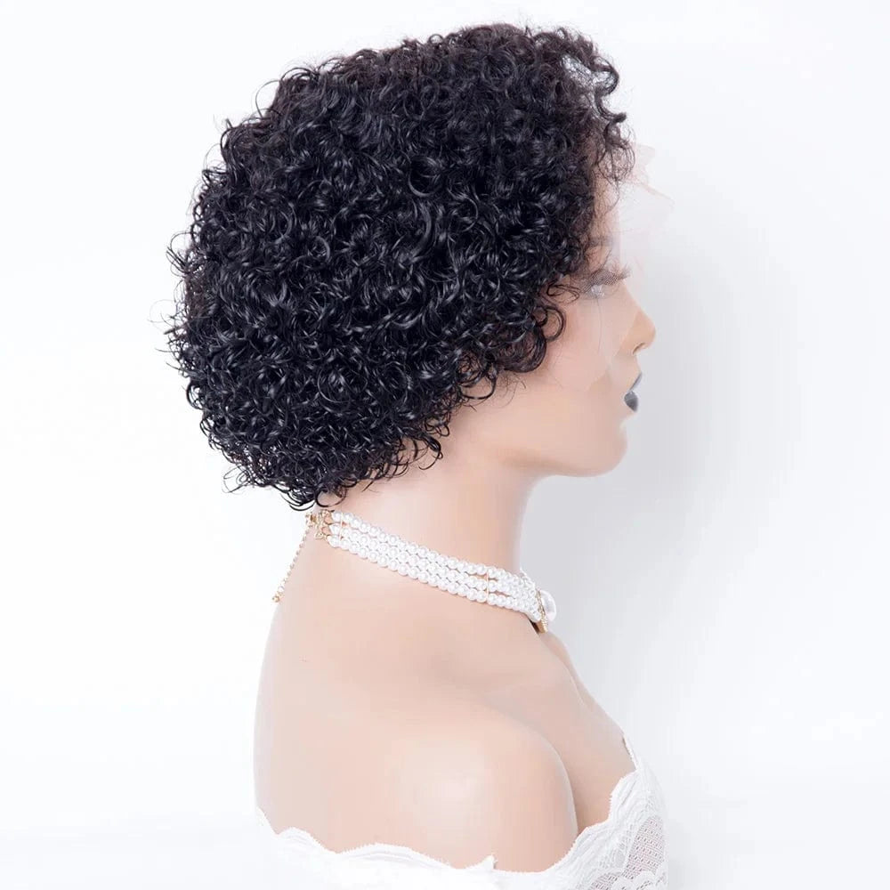 Natural Color / 10 Inches Premier Baby Hairline Curly Wig Hd Lace Front Wigs Human Hair New 4C Edges Curly Natural Hairline Toupee in Stock