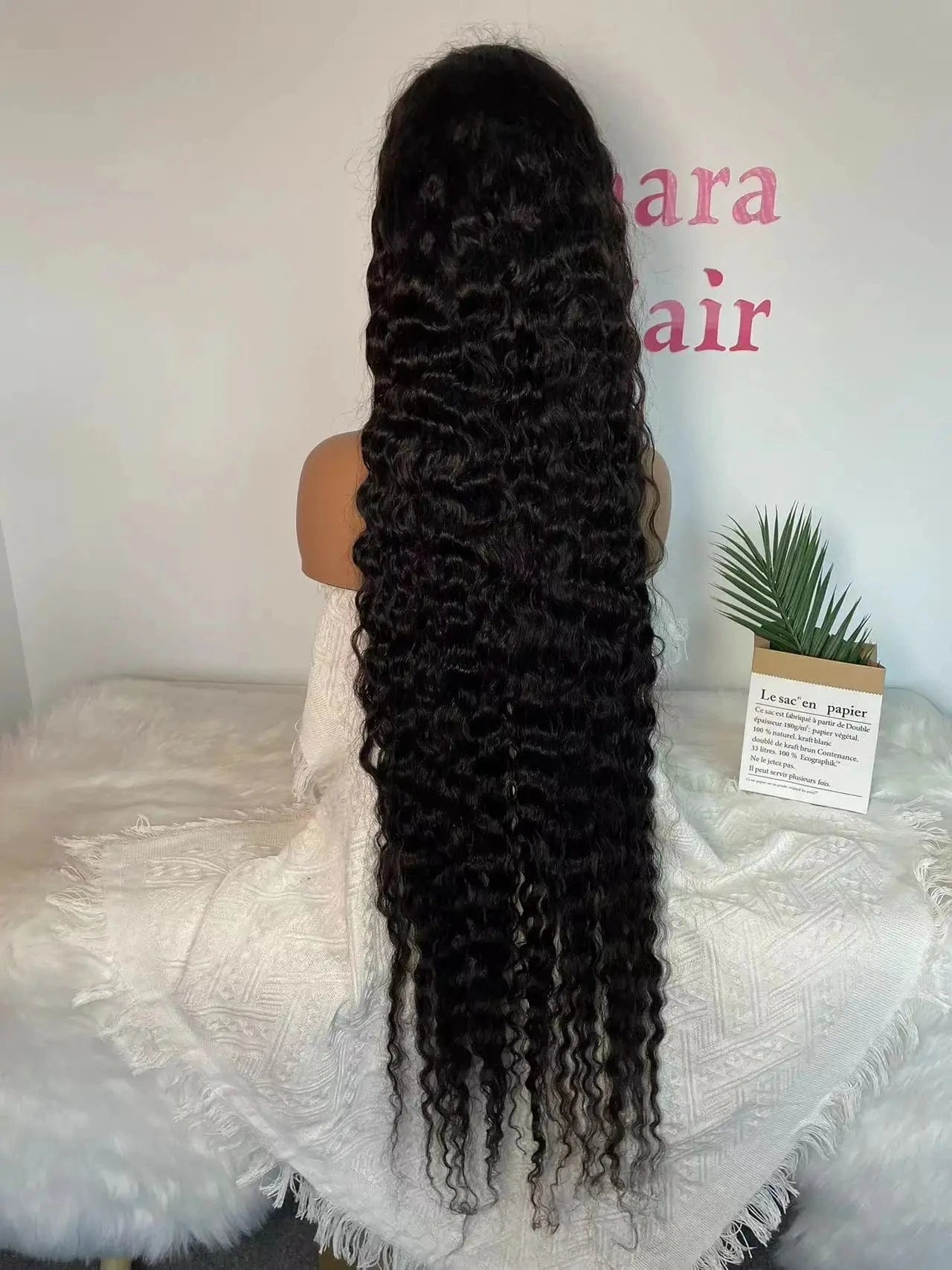 Natural color / 40 Inches Amararen 13*6 transparent lace Amara curly wave lace frontal wig natural color 100 virgin human hair 40inch lace frontal wigs