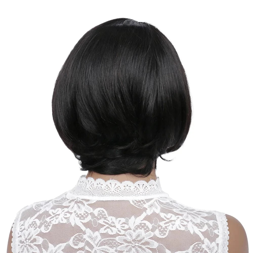 Natural Color Side Part BOB Lace Wig Pixie Cut Wigs For Women Remy Straight Human Hair Transparent T Part Gluess Lace Bob Wig