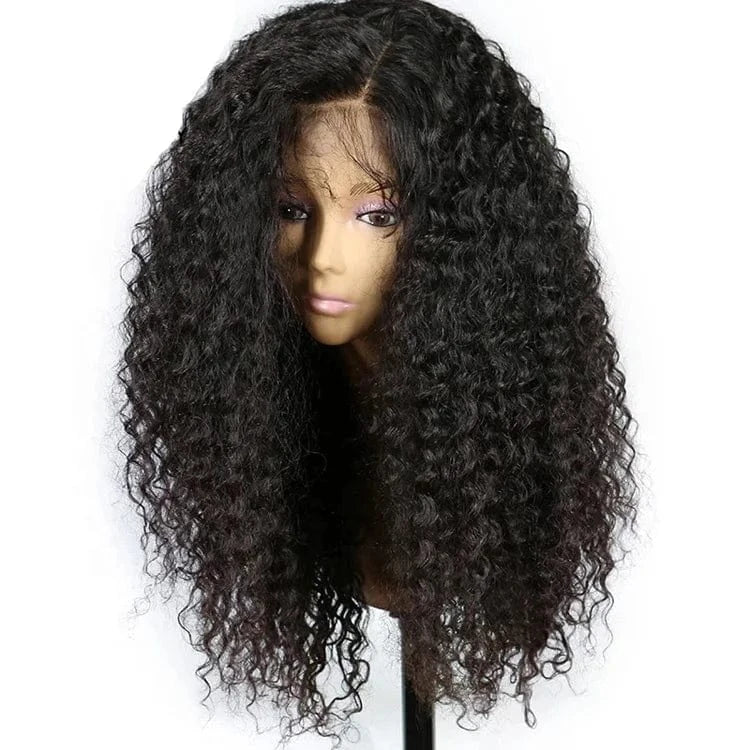 Natural Invisible Hairline Kinky Curly Lace Front Wig Brazilian Human Hair