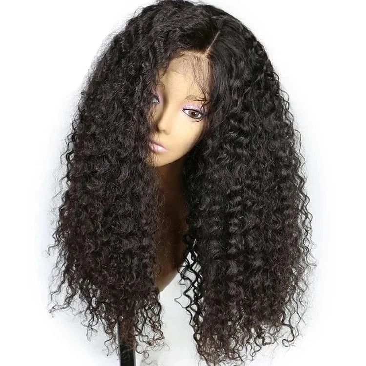 Natural Invisible Hairline Kinky Curly Lace Front Wig Brazilian Human Hair