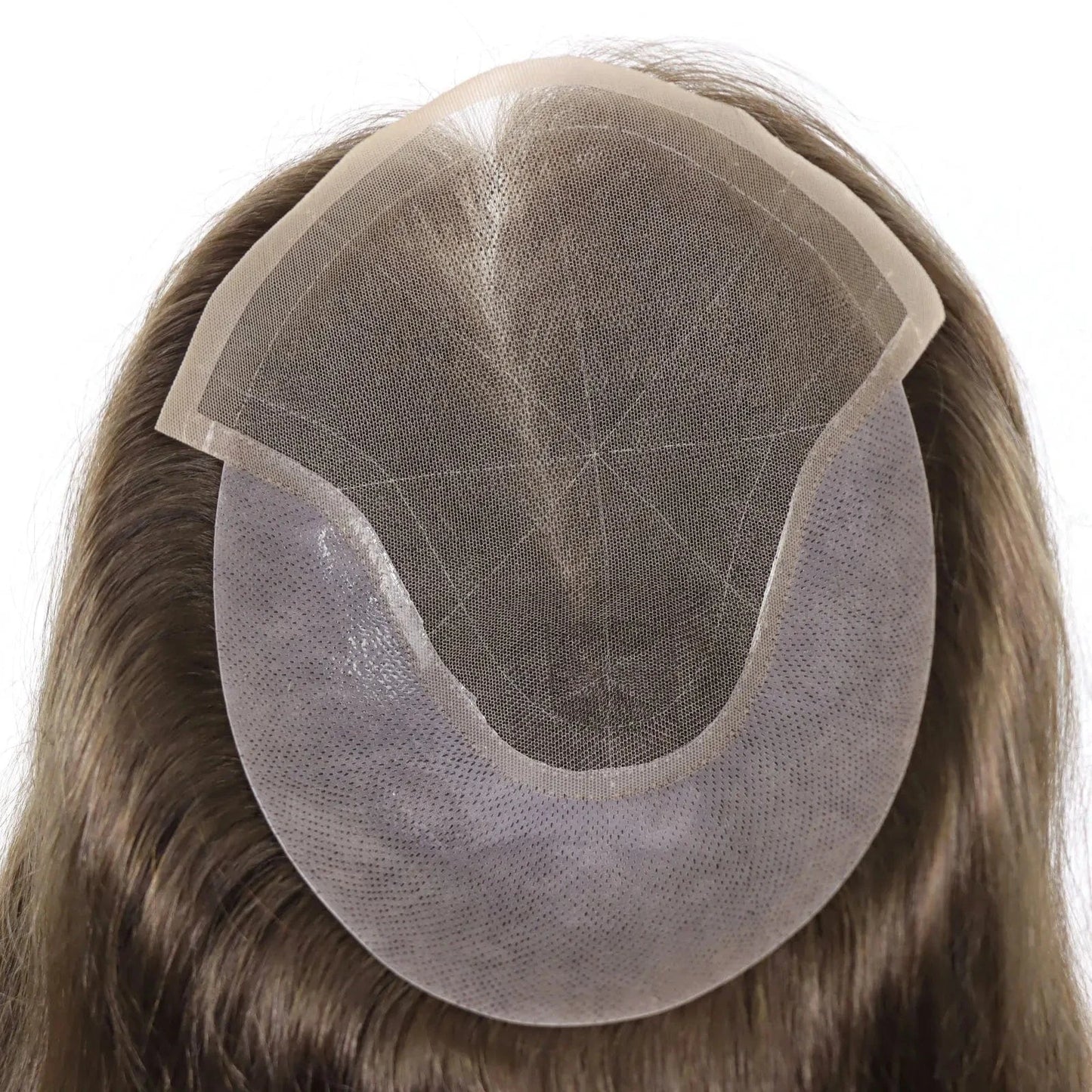Natural Looking Hairline Male Hair Patch 16 Inches 4# Brown Natural Human Hair Man Hairpiece Lace Toupee For Men
