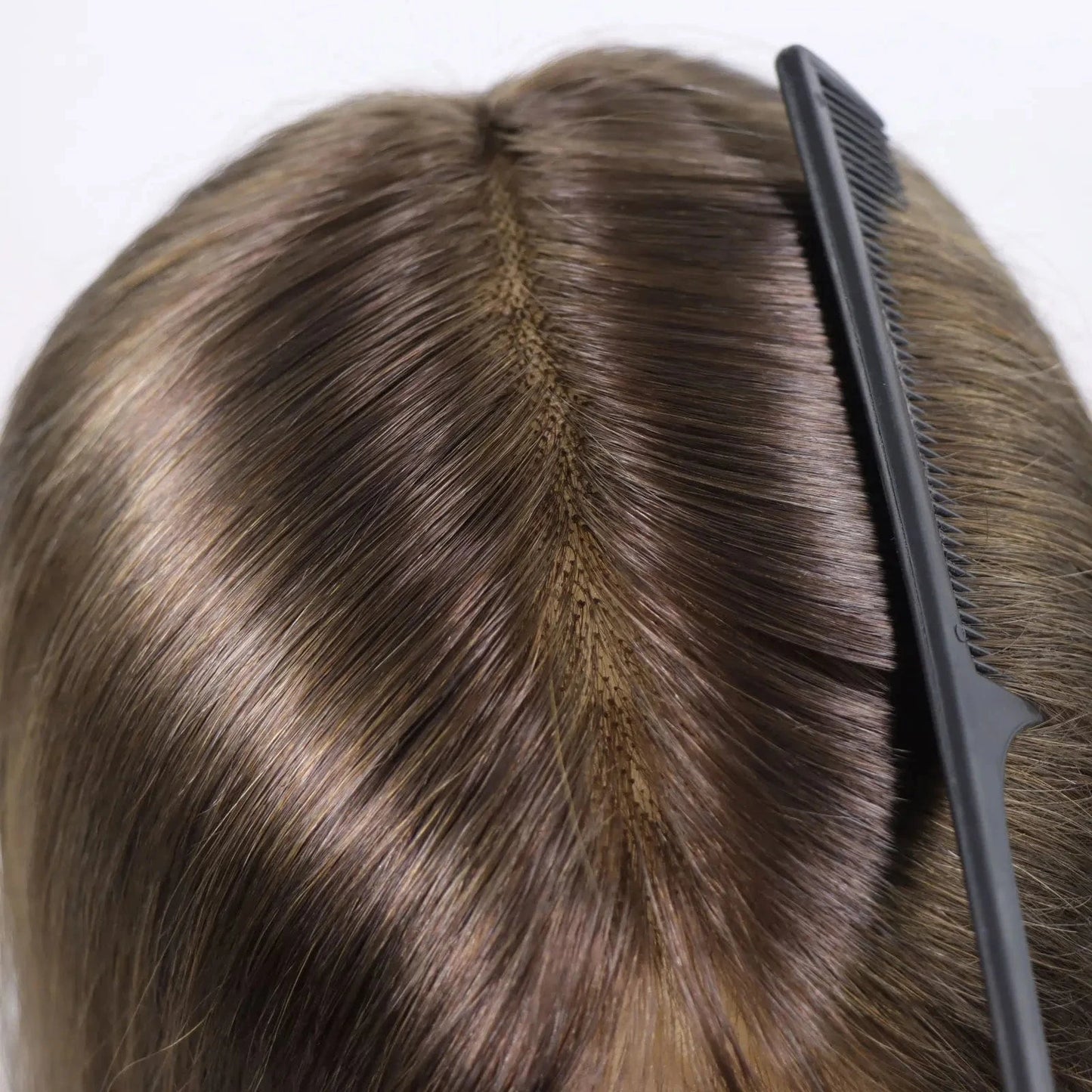Natural Looking Hairline Male Hair Patch 16 Inches 4# Brown Natural Human Hair Man Hairpiece Lace Toupee For Men