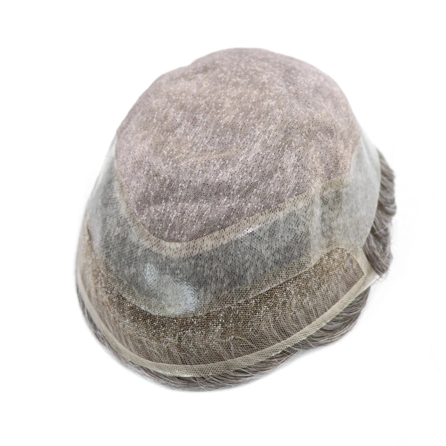 Natural Looking Hairline Male Hairpieces Front Lace Top Mono Around Pu100% Human Hair Toupee For Men