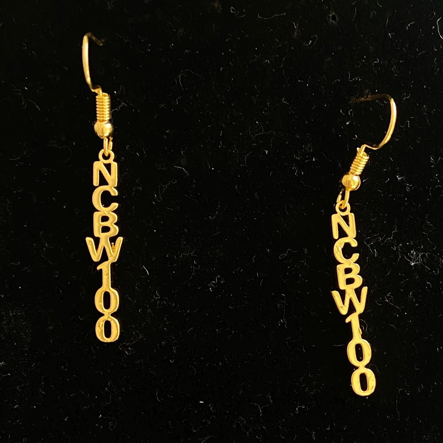 NCBW100 Letter Stainless Steel Gold Earring Necklace Vertical Alphabet Jewelry Set Hot-selling Gifts Jewelry
