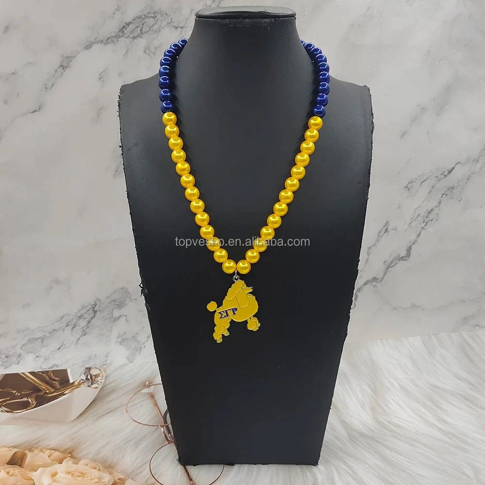 necklace / 01 Hot sale Greek Sorority Pearls Bling Pink Crystal Lip Pendant Necklace Party Fashion Jewelry Gift