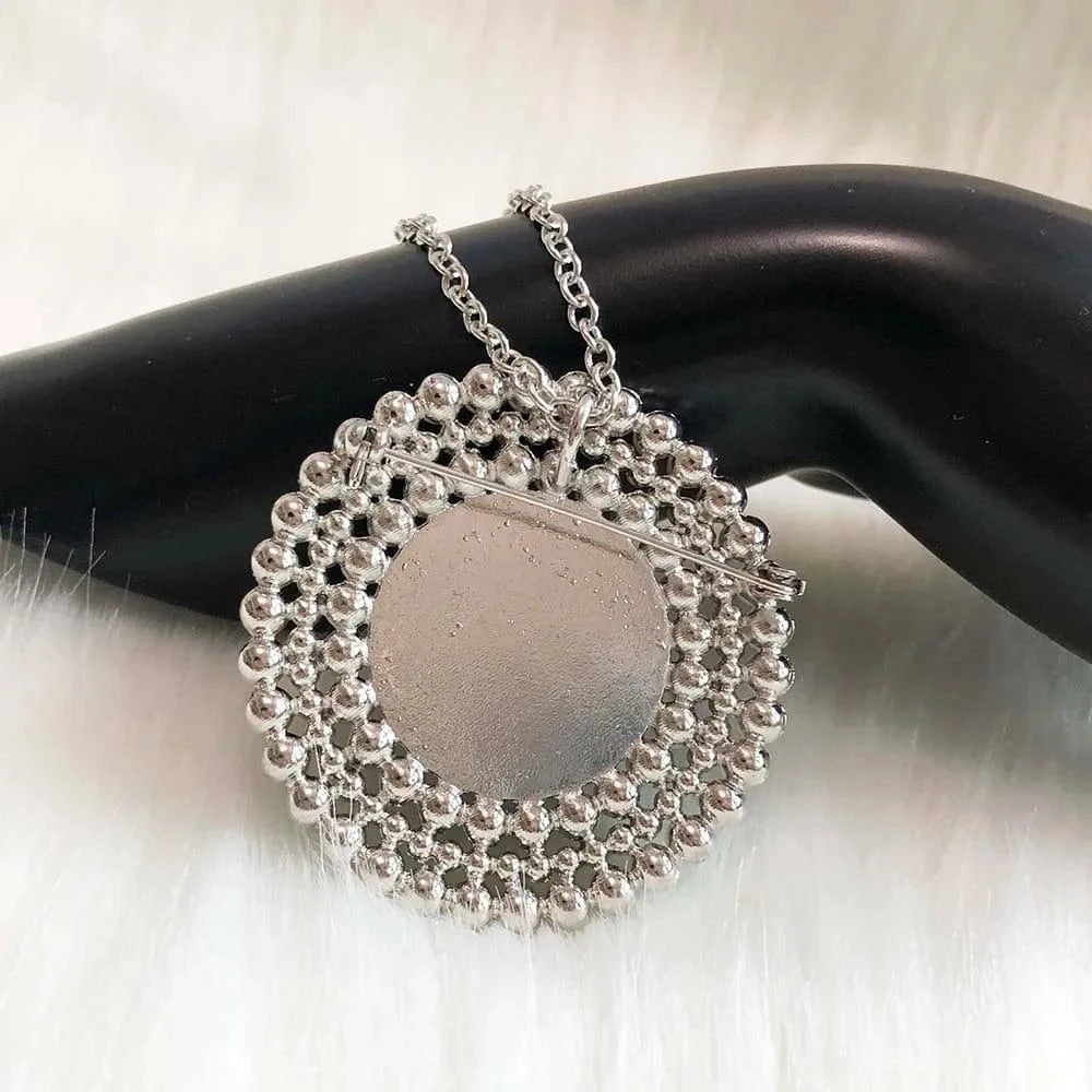 Necklace / #1 Zeta Phi Beta Greek Sorority letter white Pearl rhinestone Circular shape Brooches Jewelry for Women Necklaces